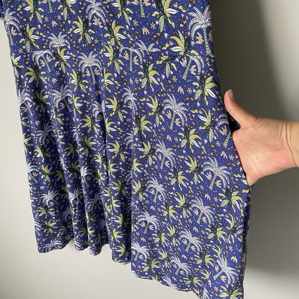 Boden Midi Sundress Tropical Palm Tree Print Purple Green Women's Size 12 Reg - Picture 5 of 12